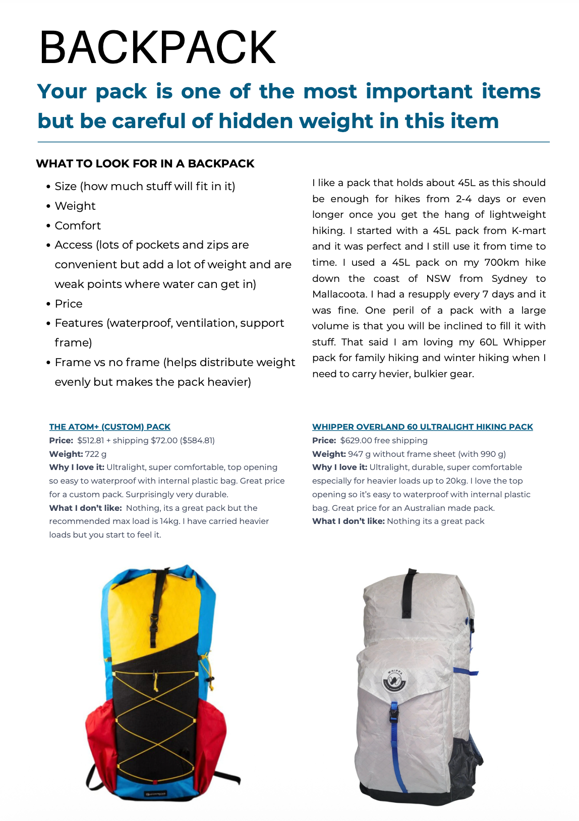 Gear Guide | What's in my pack 2026